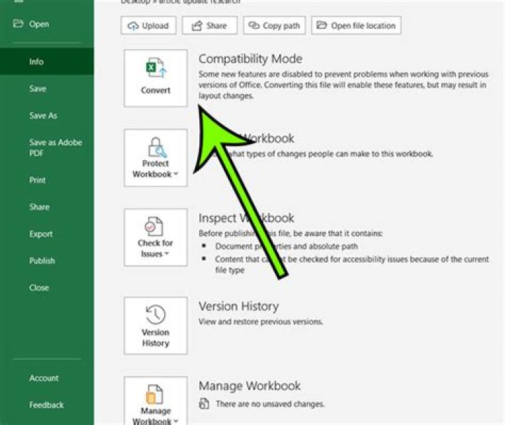 Turn off Excel Compatibility Mode