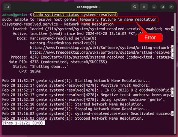 Ubuntu App for Windows sporadically gets a “Temporary Failure in Name Resolution” error