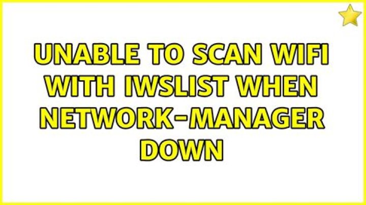 Unable to scan wifi with iwslist when network-manager down