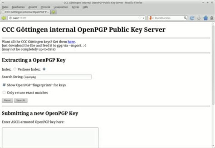 Unable to send pgp key to keyserver