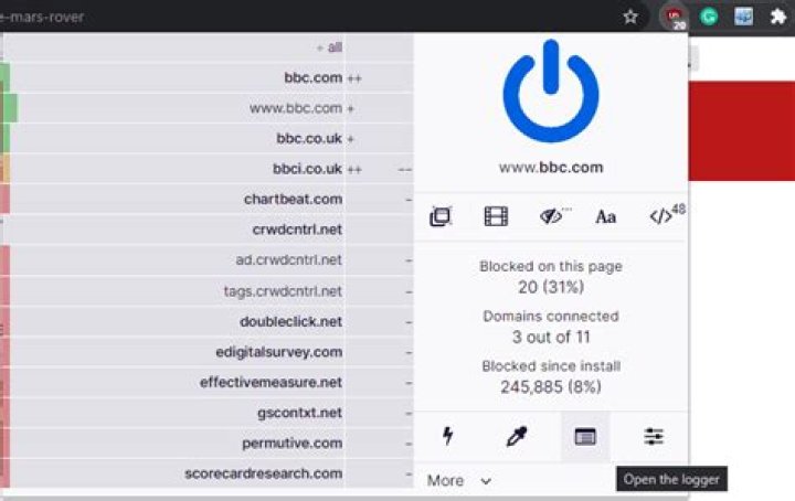 Unblocking at element-level in uBlock Origin