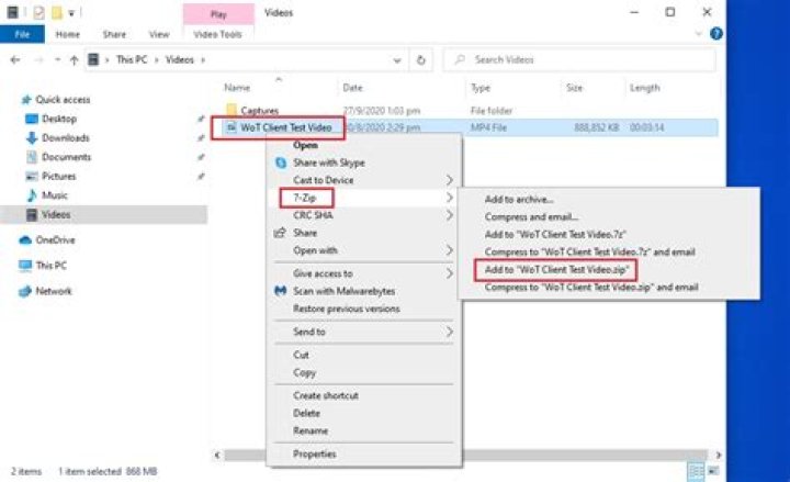 Update all the files in the archive with 7zip