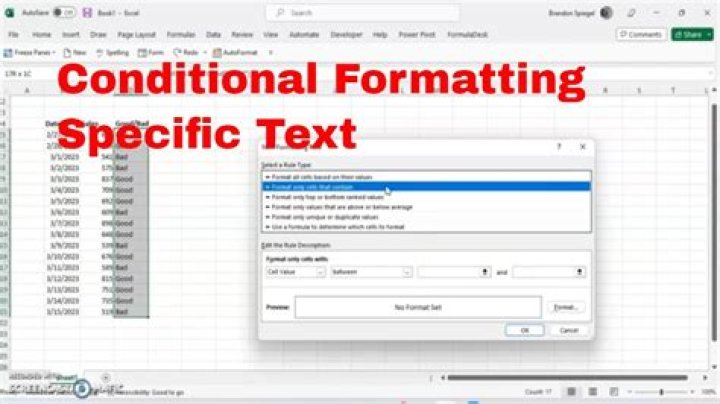 Using conditional formatting for exact match text