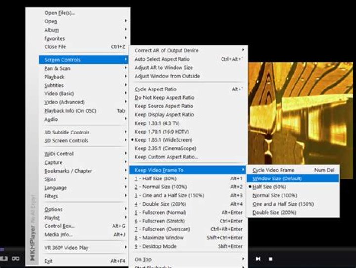 Video is opening with a reduced screen size in KM Player
