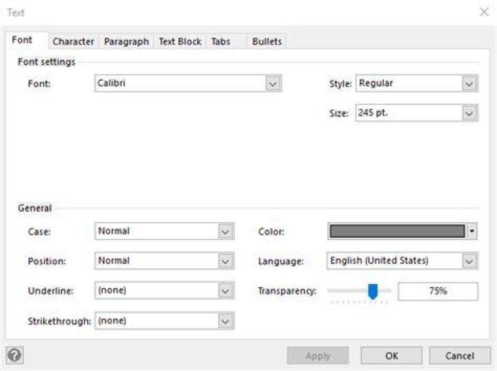 Visio 2016 Font Transparency (Watermark)