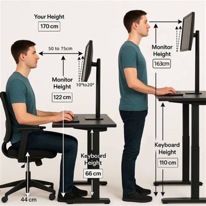 What's the correct monitor height for large monitors?