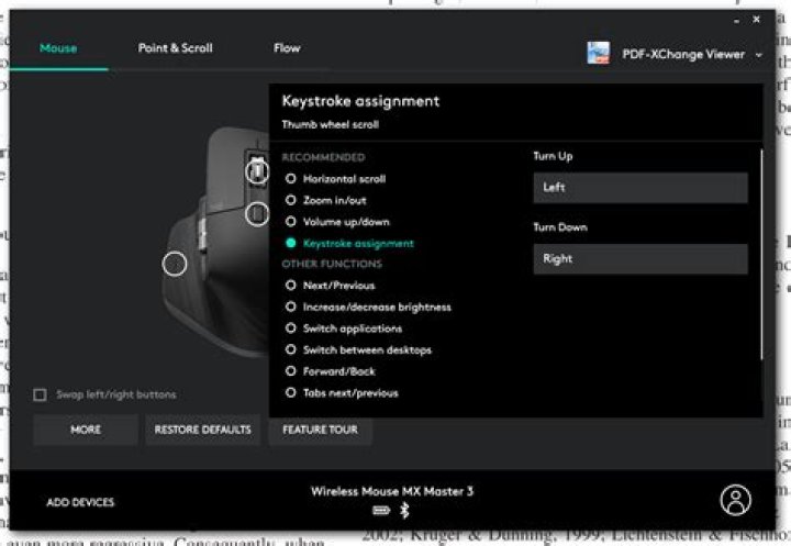 what can I do if an application doesn't recognize horizontal scrolling?