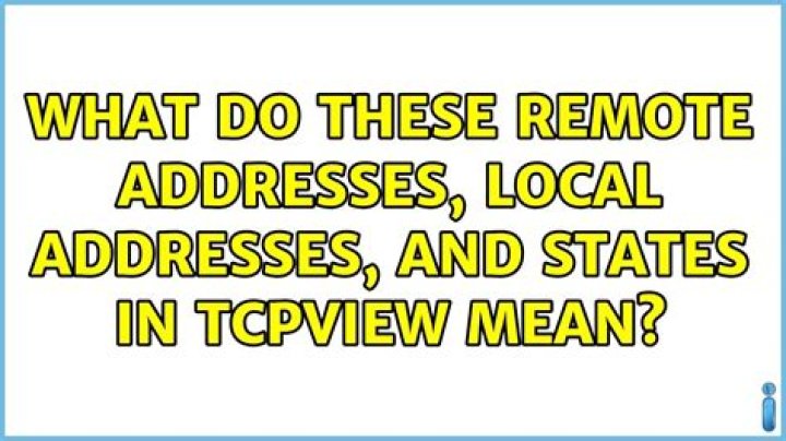 What do these remote addresses, local addresses, and states in TCPview mean?