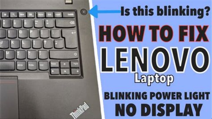 What does blinking power light of a laptop indicate?