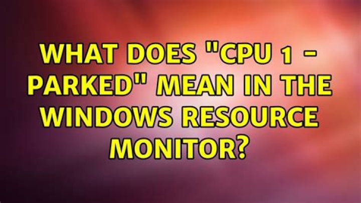What does "CPU 1 - Parked" mean in the Windows Resource Monitor?