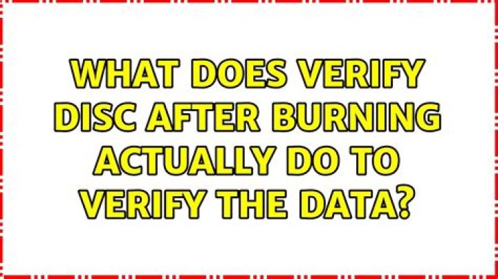 What does Verify disc after burning actually do to verify the data?