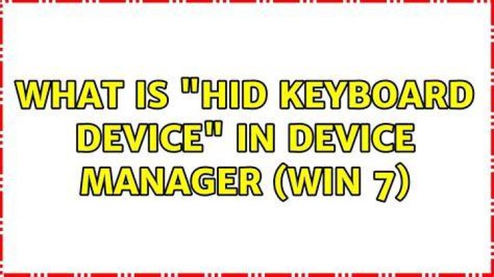 What is "HID Keyboard Device" in Device Manager (Win 7)