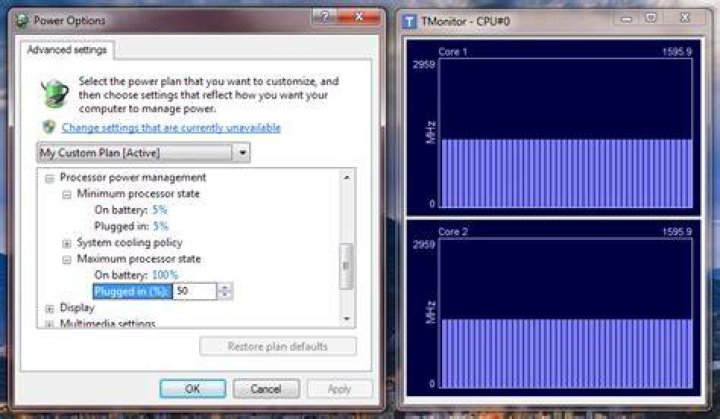 What Is Minimum And Maximum Processor State In Windows 7 Power Management?