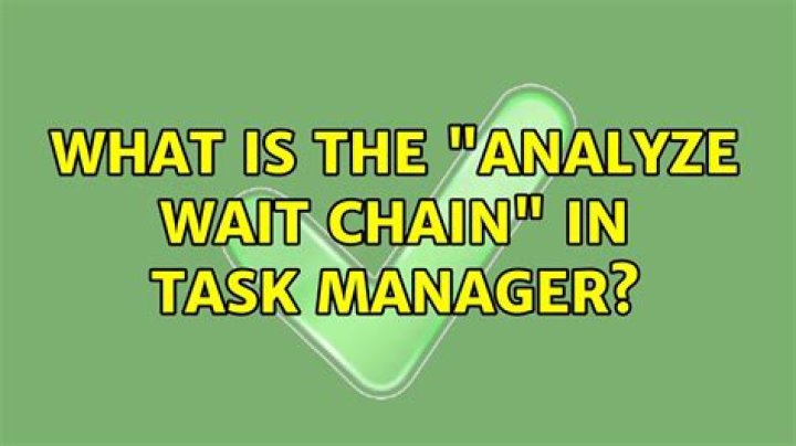 What is the "Analyze Wait Chain" in Task Manager?