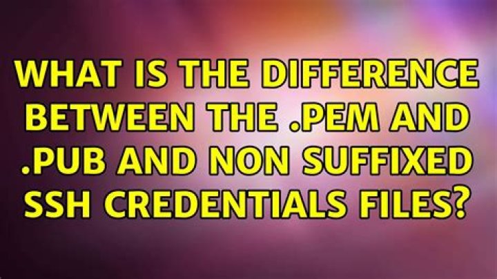 What is the difference between the .pem and .pub and non suffixed ssh credentials files?