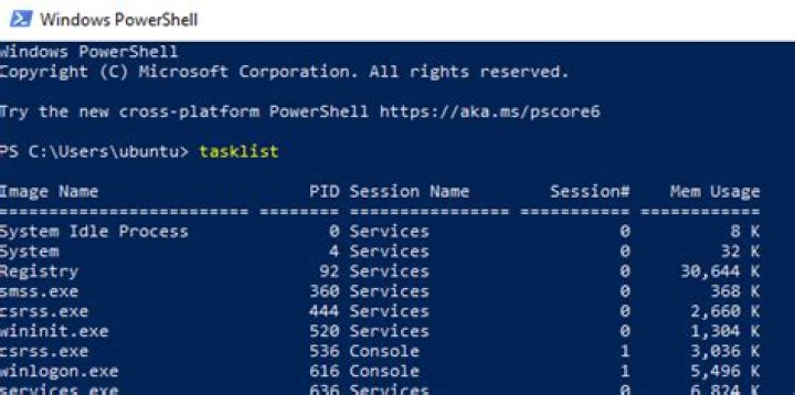 What is the Windows equivalent of "ps aux | wc -l"?