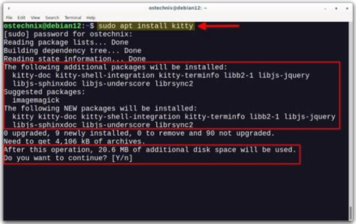 What is the -y flag in the `apt install` command?