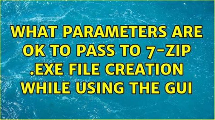 What parameters are ok to pass to 7-zip .exe file creation while using the GUI