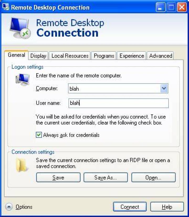 Where do I enter "domain" in remote desktop