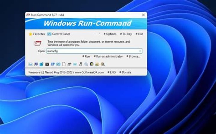 Where is the Windows Run command located?