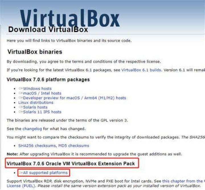 Which other Extension Packs for VirtualBox are available? [closed]
