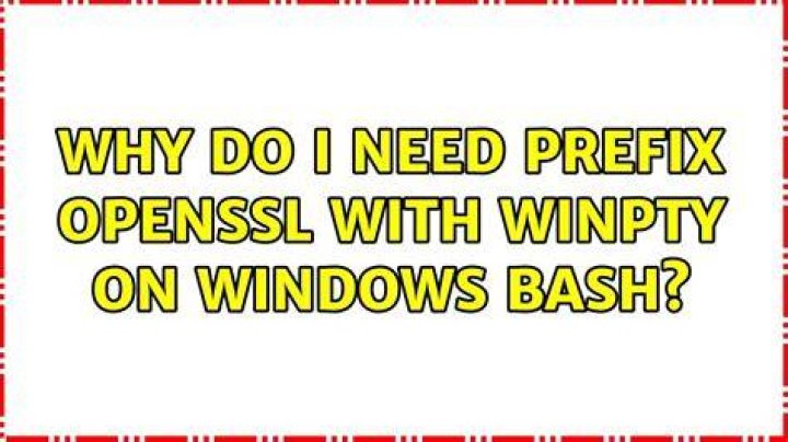 Why do i need prefix openssl with winpty on windows bash?