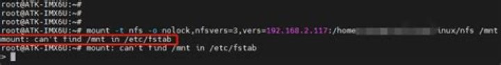 Why does 'mount' give the error "mount: can't find /mnt/disk"?