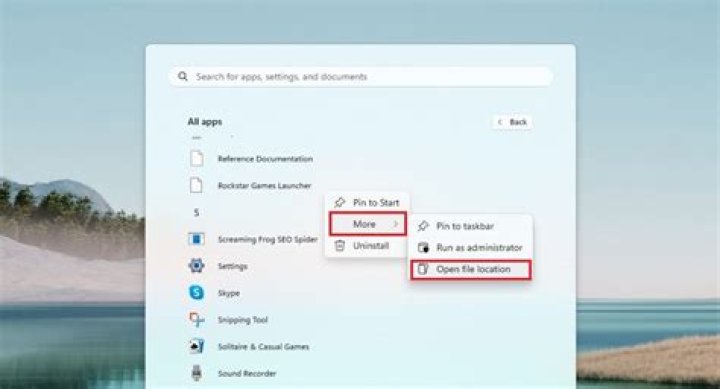 why does "open file location" option not show up in some of the windows 10 apps?