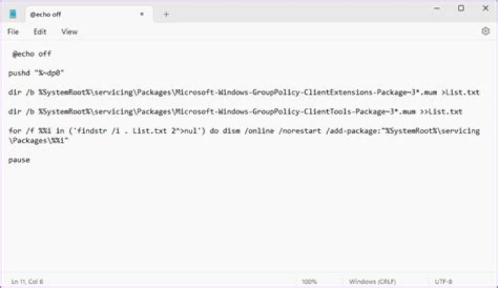 Why does this batch file fail on a "REM" line?