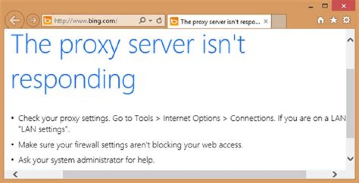 Why isn't the proxy server isn’t responding in IE 11?
