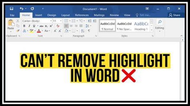 Why isn't Word removing yellow highlight?