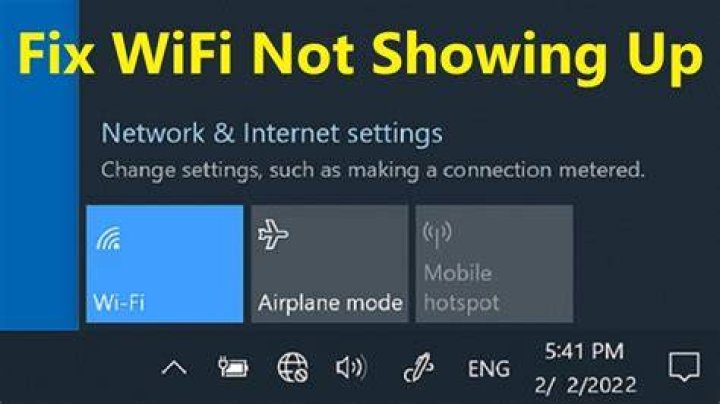 Wifi network not showing up on laptop but showing up on phone