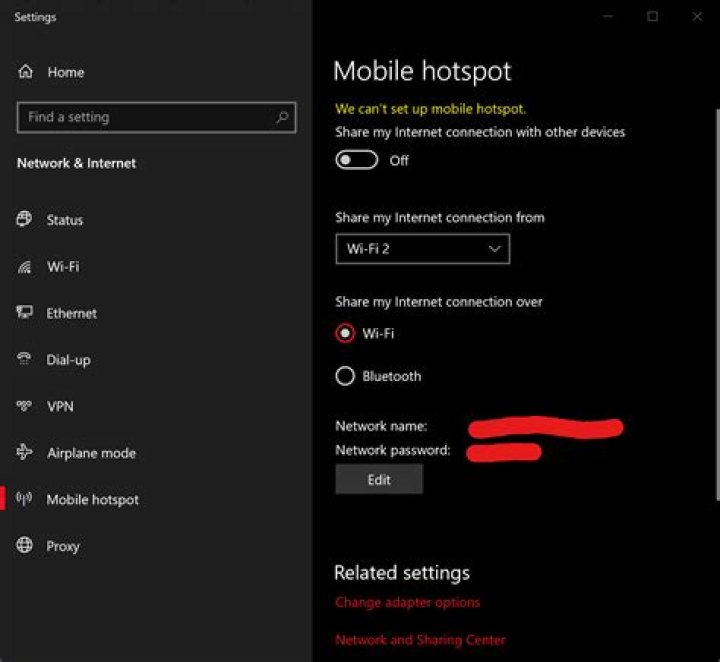 Win10 Error: "We can't set up mobile hotspot."