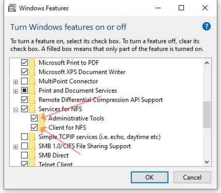 Windows 10.0.19043.1320 Pro (21H1) and NFS Share: MOUNT.EXE missing