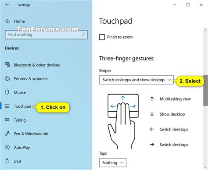 Windows 10 gesture to switch between virtual desktops