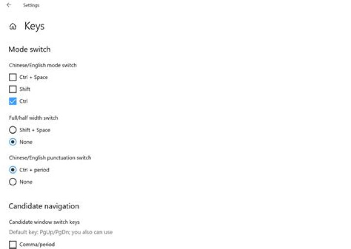Windows 10 Hardware 'Shift' key is disabling Chinese IME