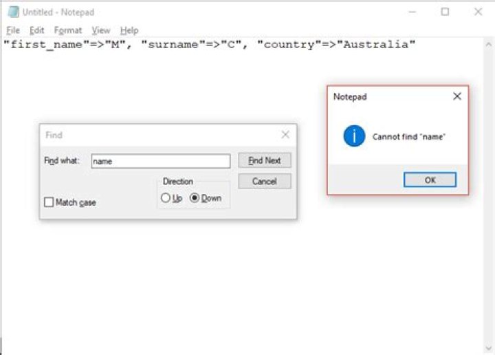 Windows 10 Notepad can't find text