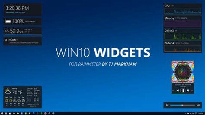 Windows 10 Widget Menu