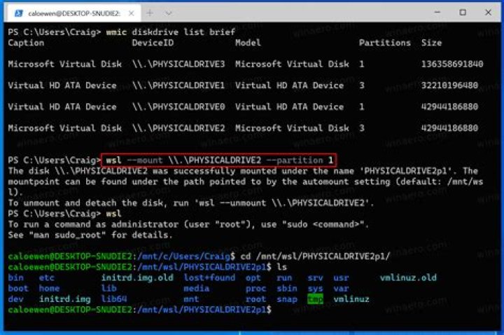 Windows 10 WSL: mount creates 9p filesystem instead of drvfs