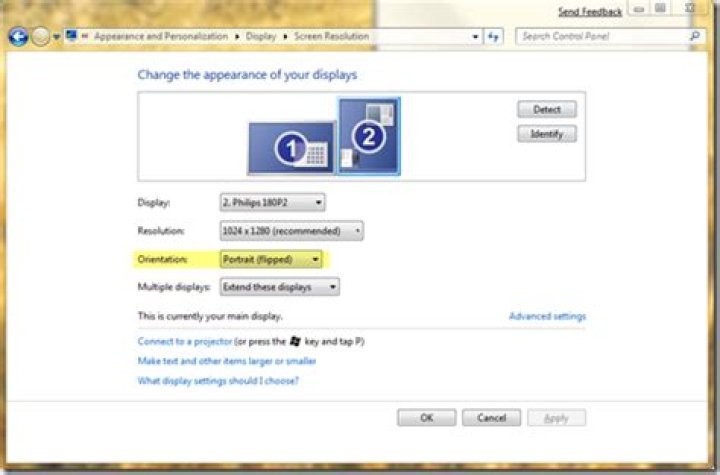 windows 7: two monitors (1 in portrait and 1 in landscape)