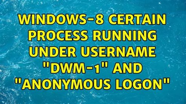 windows-8 : Certain process running under username "DWM-1" and "ANONYMOUS LOGON"