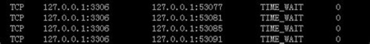 windows netstat shows mysql server state time wait