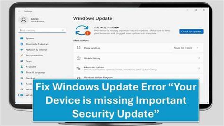 Windows update 'You're not up to date' and 'Your device is missing important security and quality fixes' but no obvious errors