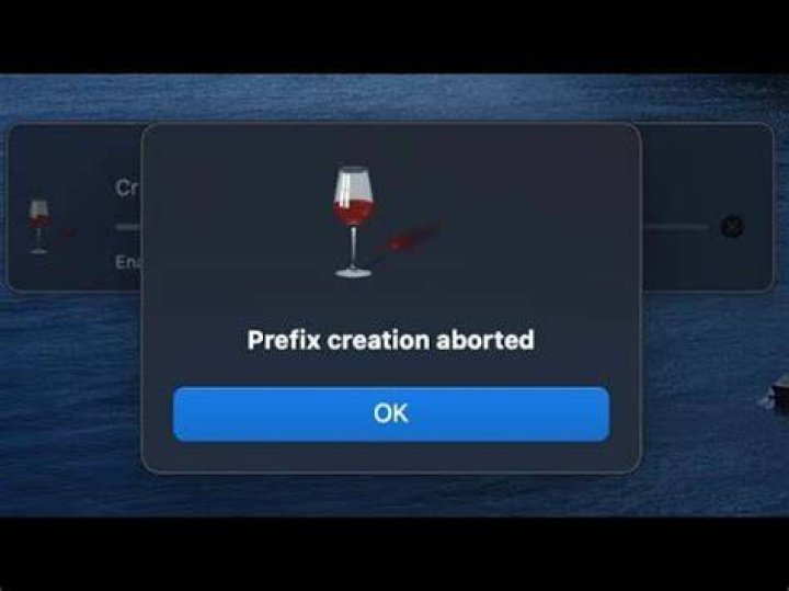 Wine Prefix Creation Aborted