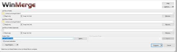 WinMerge: How to exclude *.bak and *.tmp files?