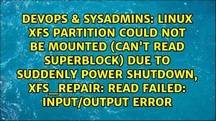 XFS Can't Read the Superblock